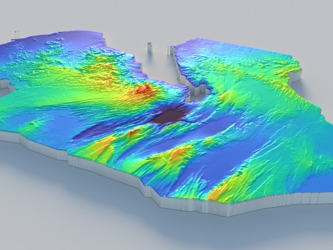 Djibouti Terrain Map Modello 3D