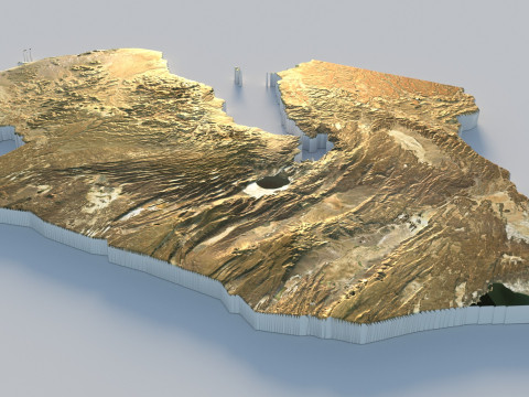 Djibouti Terrain Map Modello 3D