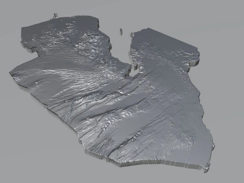 Djibouti Terrain Map 3D Model