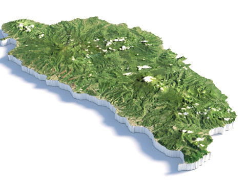Dominica Terrain Map 3D 模型