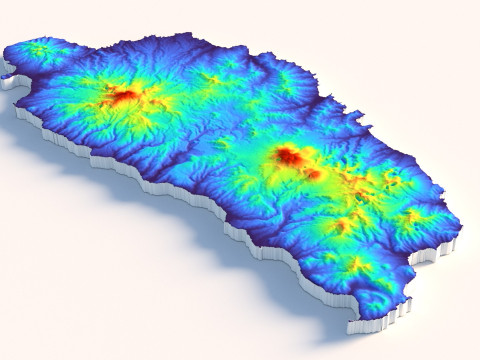 Dominica Terrain Map 3D 模型