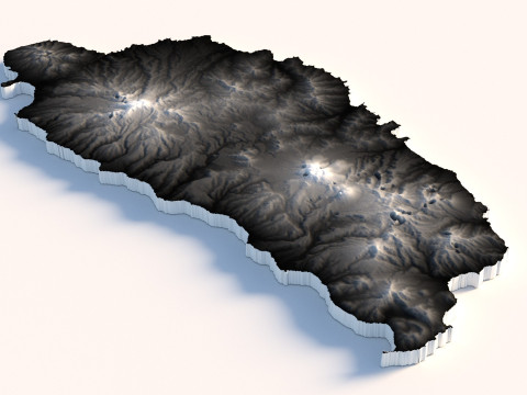 Dominica Terrain Map 3D 模型