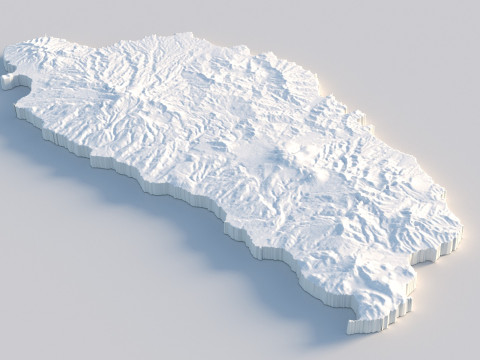 Dominica Terrain Map 3D 模型