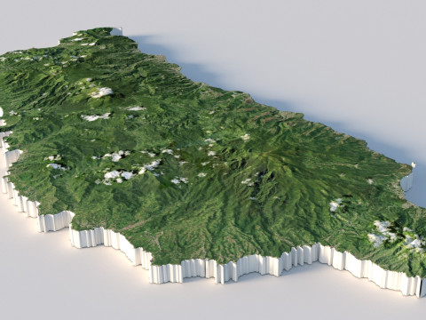 Dominica Terrain Map 3D 模型