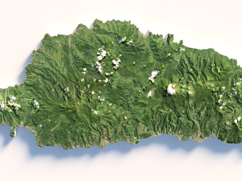 Dominica Terrain Map 3D 模型