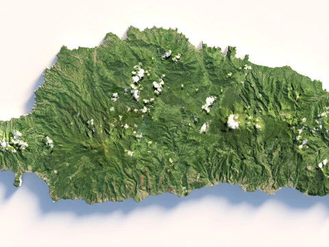 Dominica Terrain Map 3D Model