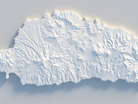 Dominica Terrain Map 3D 模型
