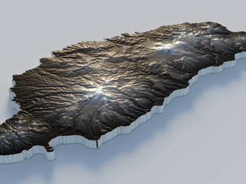 Dominica Terrain Map 3D Model