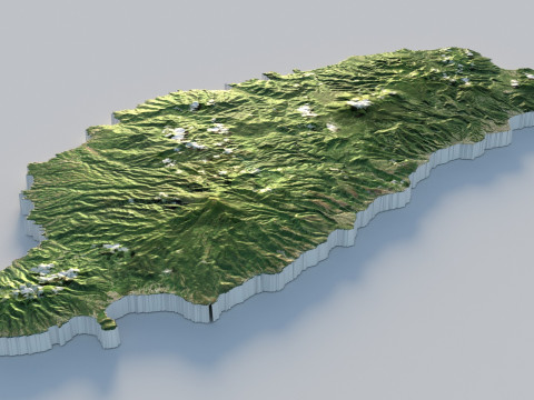 Dominica Terrain Map 3D 模型
