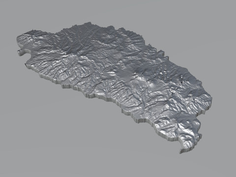 Dominica Terrain Map 3D 模型