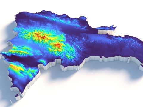 Dominican Republic Terrain Map 3D Model
