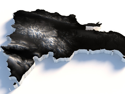 Dominican Republic Terrain Map 3D Model