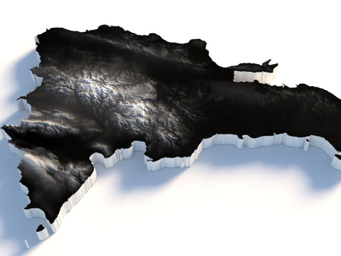 Dominican Republic Terrain Map 3D Model