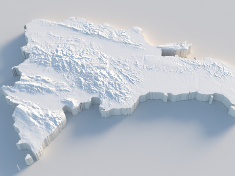 Dominican Republic Terrain Map 3D Model