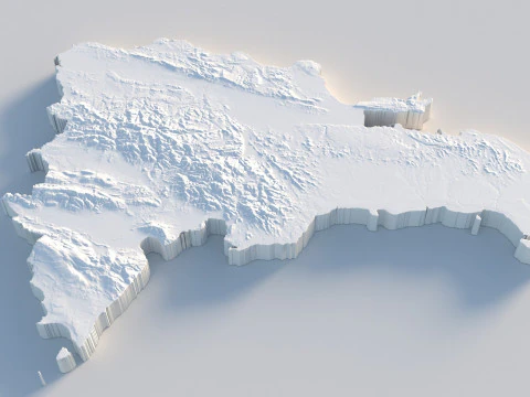 Dominican Republic Terrain Map 3D Model