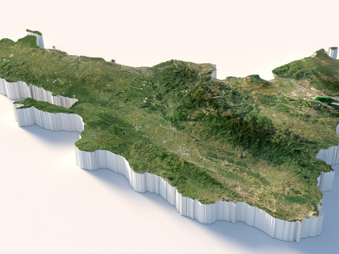 Dominican Republic Terrain Map 3D Model