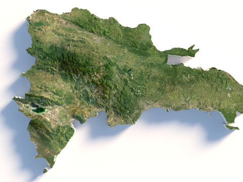 Dominican Republic Terrain Map 3D Model