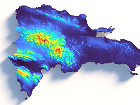 Dominican Republic Terrain Map 3D Model