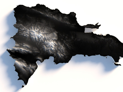 Dominican Republic Terrain Map 3D Model