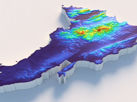 Dominican Republic Terrain Map 3D Model