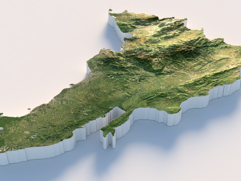 Dominican Republic Terrain Map 3D Model
