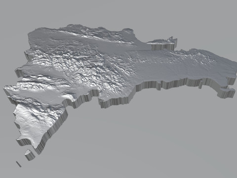 Dominican Republic Terrain Map 3D Model