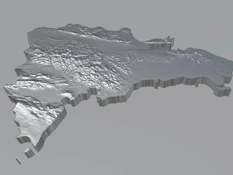 Dominican Republic Terrain Map 3D Model