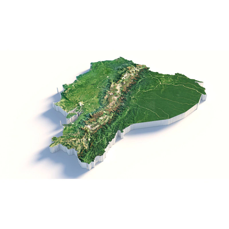 Mapa del terreno de Ecuador Modelo 3D .c4d .max .obj .3ds .fbx .stl .blend 