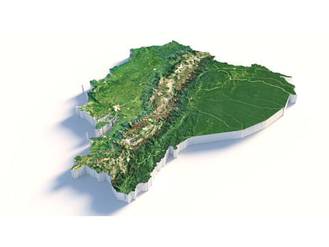 Ecuador Terrain Map 3D Model