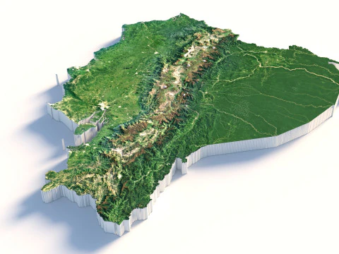 Mapa del terreno de Ecuador Modelo 3D