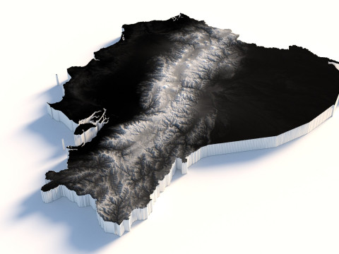 Ecuador Terrain Map Model 3D
