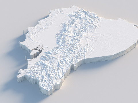 Ecuador Terrain Map Model 3D