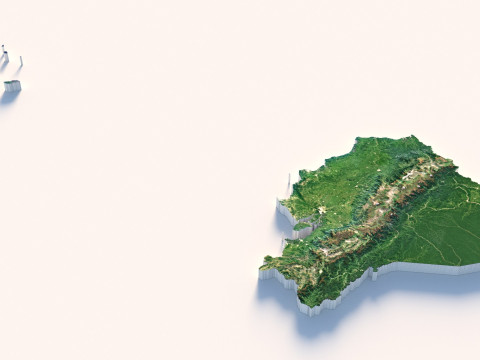 Ecuador Terrain Map Model 3D