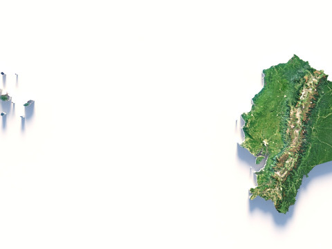 Ecuador Terrain Map Model 3D