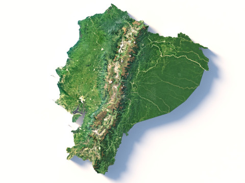 Ecuador Terrain Map Model 3D