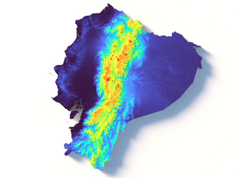 Ecuador Terrain Map Model 3D