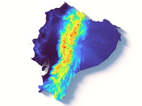 Mapa del terreno de Ecuador Modelo 3D