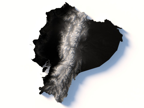 Ecuador Terrain Map Model 3D