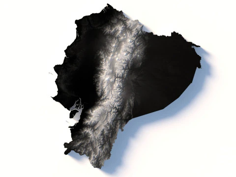 Mapa del terreno de Ecuador Modelo 3D
