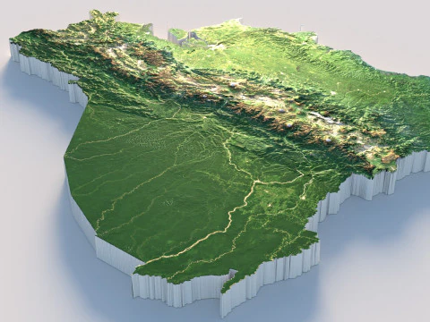 Mapa del terreno de Ecuador Modelo 3D