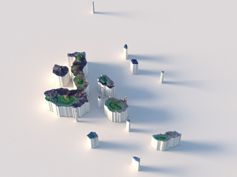 Ecuador Terrain Map Model 3D