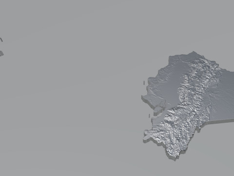 Ecuador Terrain Map Model 3D