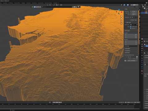 Ecuador Terrain Map Model 3D