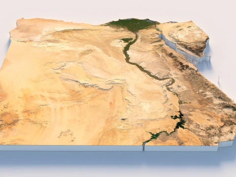 Egypt Terrain Map 3D Model