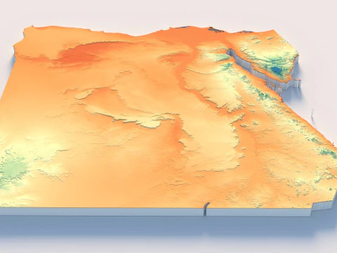 Egypt Terrain Map 3D Model
