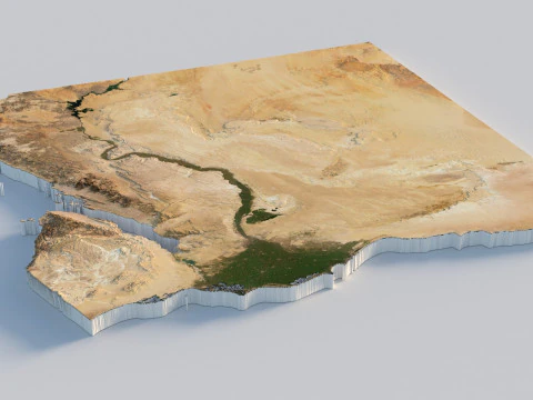 Egypt Terrain Map 3D Model