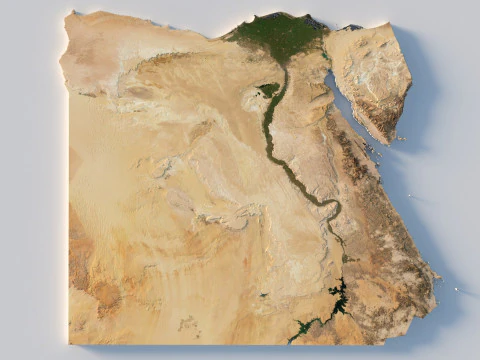 Egypt Terrain Map 3D Model