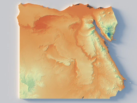 Egypt Terrain Map 3D Model