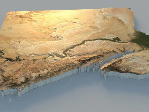 Egypt Terrain Map 3D Model