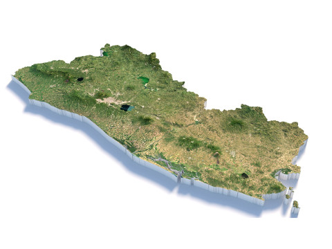El Salvador Terrain Map 3D 모델
